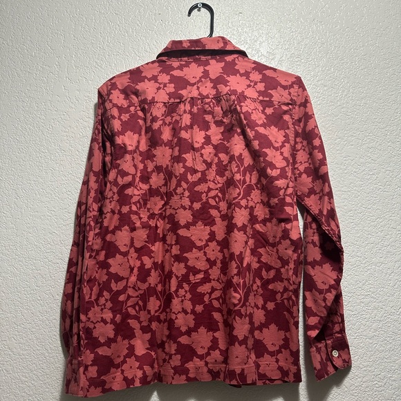 Vintage Y2K Dockers Women's Red Floral Button Down Shirt new with tags - Picture 7 of 9
